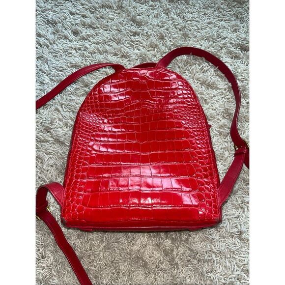 Tory Burch Mini Backpack Handbag Red Croc-Embossed Italian Leather Top Handle main image 8